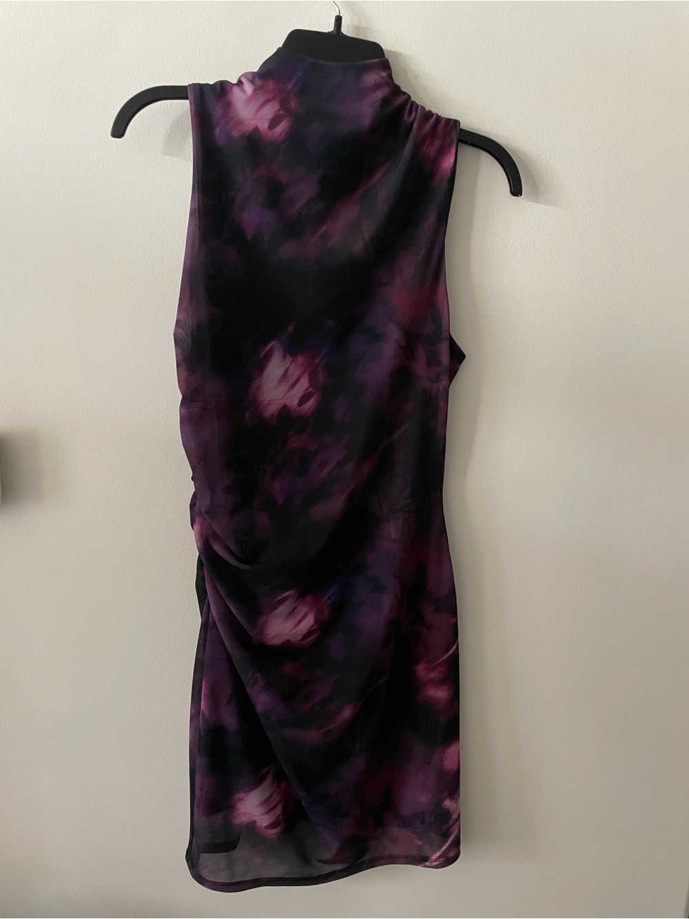 Madden NYC Mesh Mini Dress Womenโs Medium Black Pink Pink Abstract Dark Romantic